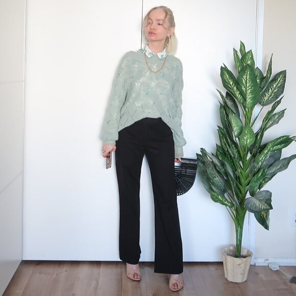 BCBGMaxAzria Black Career Straight Leg High Waist Pants Size 6 Small - Picture 5 of 7